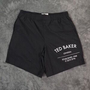 Ted Baker London‎ Swim Shorts Mens Medium 3 Black Spellout Branded NWT